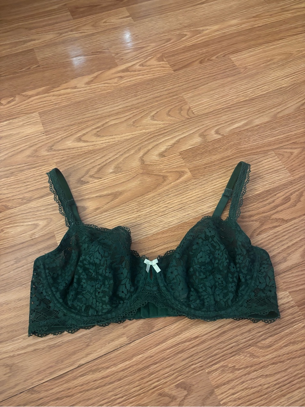 Gilligan & O'Malley Dark Green Lace Underwire Bra Size 36D